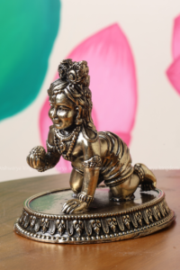Brass Baby Laddu Krishna Idol