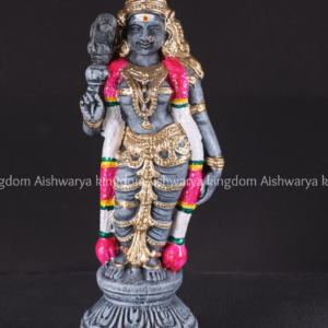 Meenakshi Amman standing golu doll stone finish paper mache with parrot