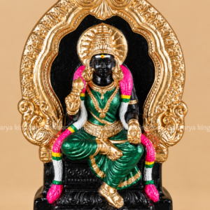 Kaligambal Amman golu doll paper mache with gold arch design