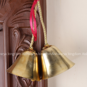 Brass cone bells hanging handmade with gold cord