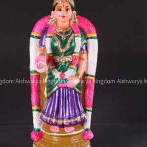 Kanyakumari Amman golu doll paper mache with gold crown for Navaratri