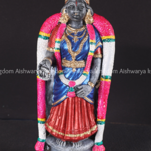 Kanyakumari Amman golu doll stone finish paper mache with gold crown