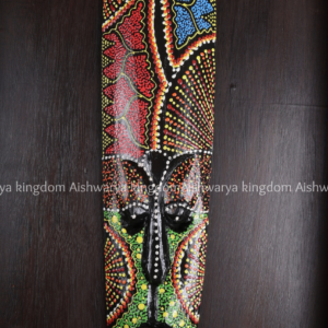 Wooden hand-painted tribal mask wall hanging dot art