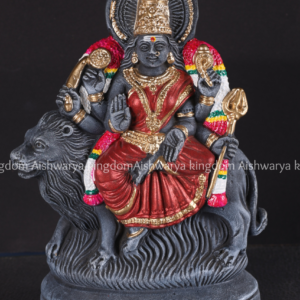 Simhavahini Durga golu doll paper mache red color seated on lion