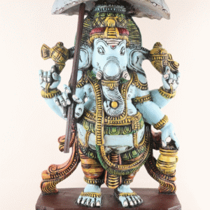 Umbrella Ganesha Blue 2 Feet | Traditional Ganesha Decor