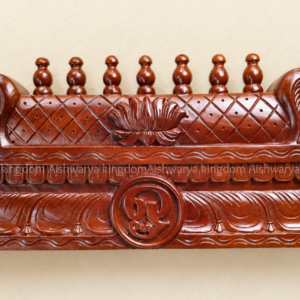 Wooden pooja room gopuram wall shelf om symbol