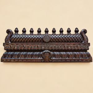 Wooden pooja room gopuram wall shelf antique black finish