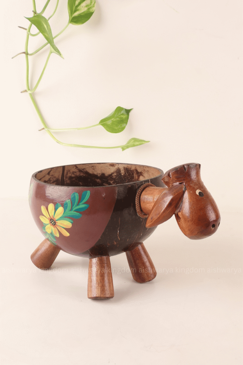 Coconut Shell Goat Bowl