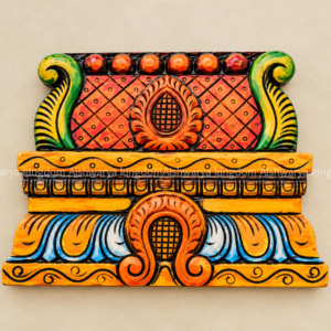 Wooden gopuram wall hanging for pooja room multicolor painted