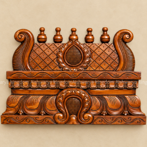 Wooden gopuram for pooja room natural polish