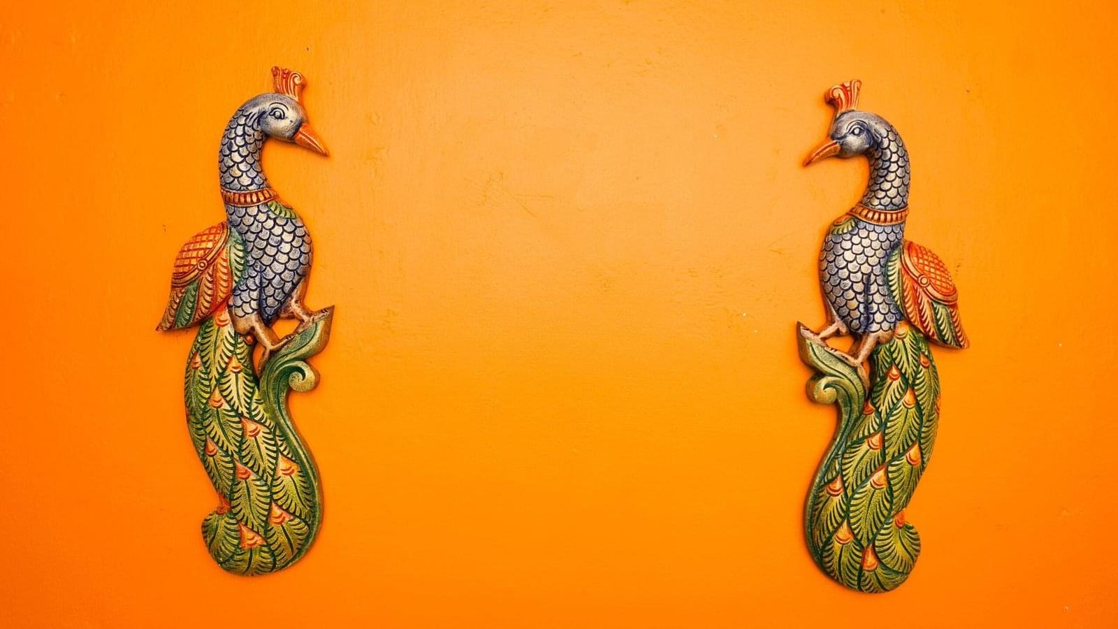 WOODEN HANDICRAFTED SITTING YAZHI IN MANDAPAM - HOME DECOR | Ak