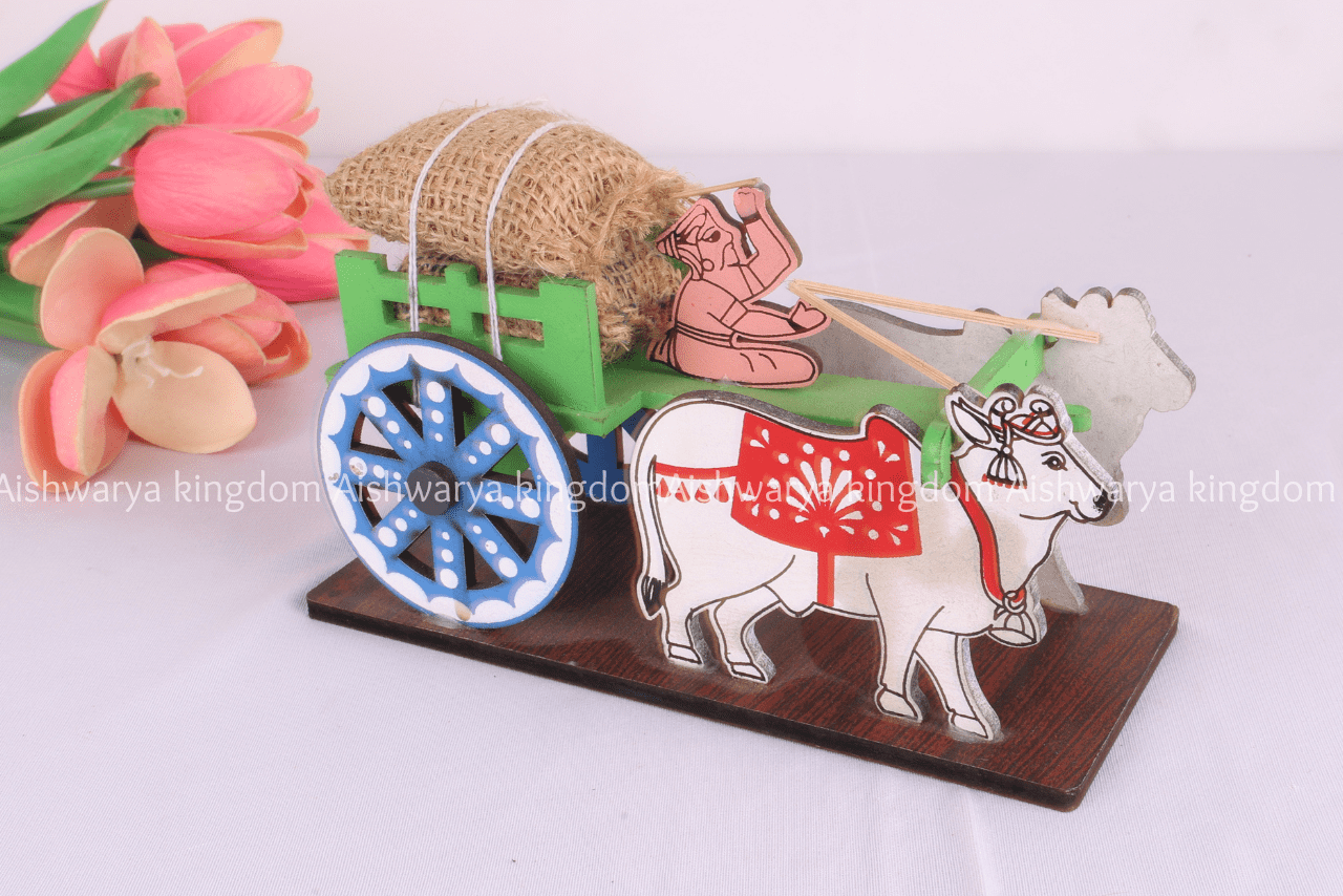 Handcrafted Etikoppaka Bullock Cart Toy