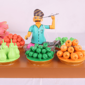 Handcrafted Wooden Vegetable Seller Etikoppaka Toy