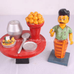 Handcrafted Wooden Pani Puri Vendor Etikoppaka Toy