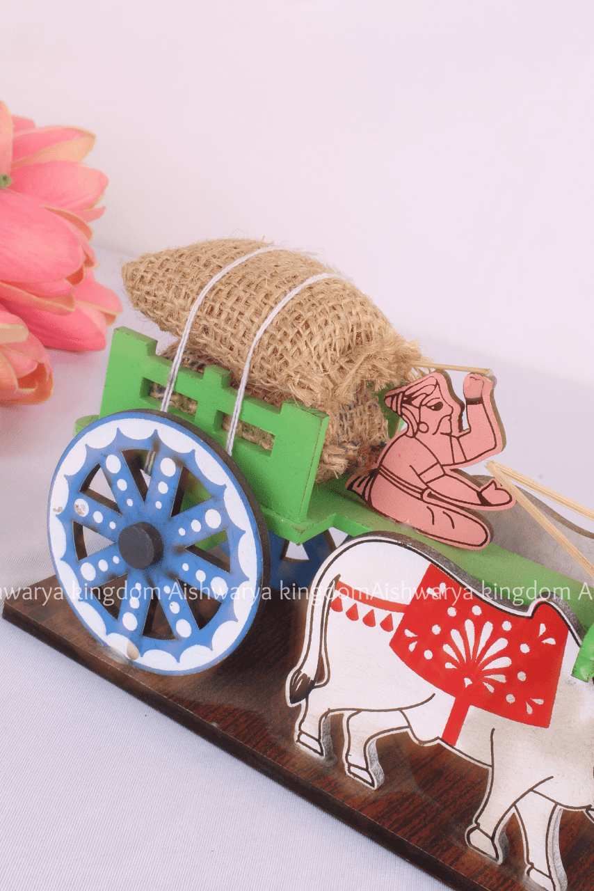 Handcrafted Etikoppaka Bullock Cart Toy
