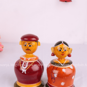 Handcrafted Wooden Raja Rani Sindoor Set Etikoppaka Toy