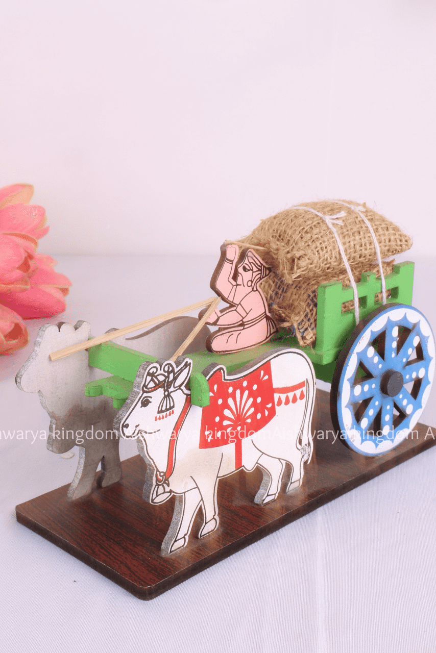 Handcrafted Etikoppaka Bullock Cart Toy